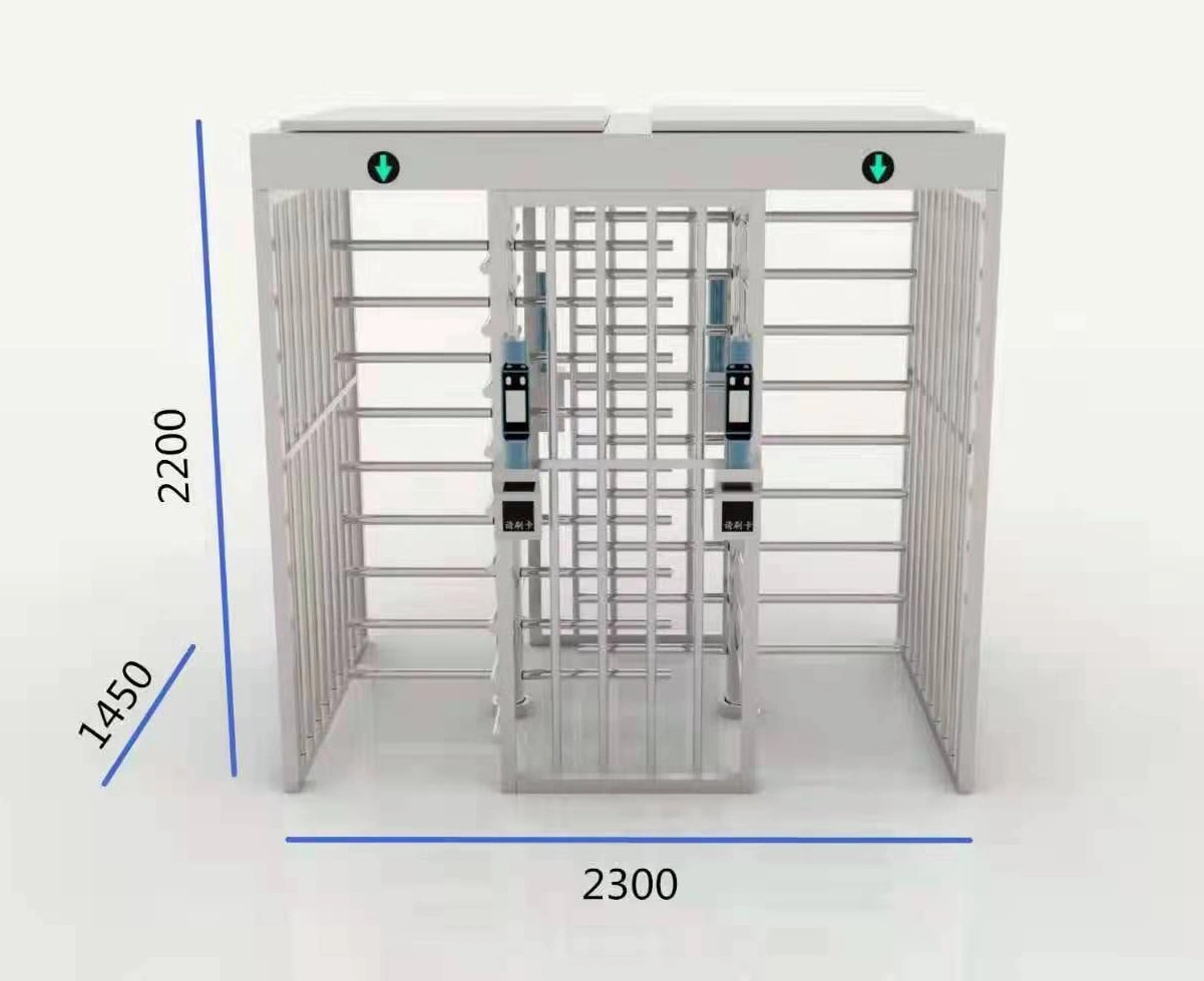 Two Lanes Full Height Turnstile Support Door Access Control System/Biometric Fingerprint Scanner