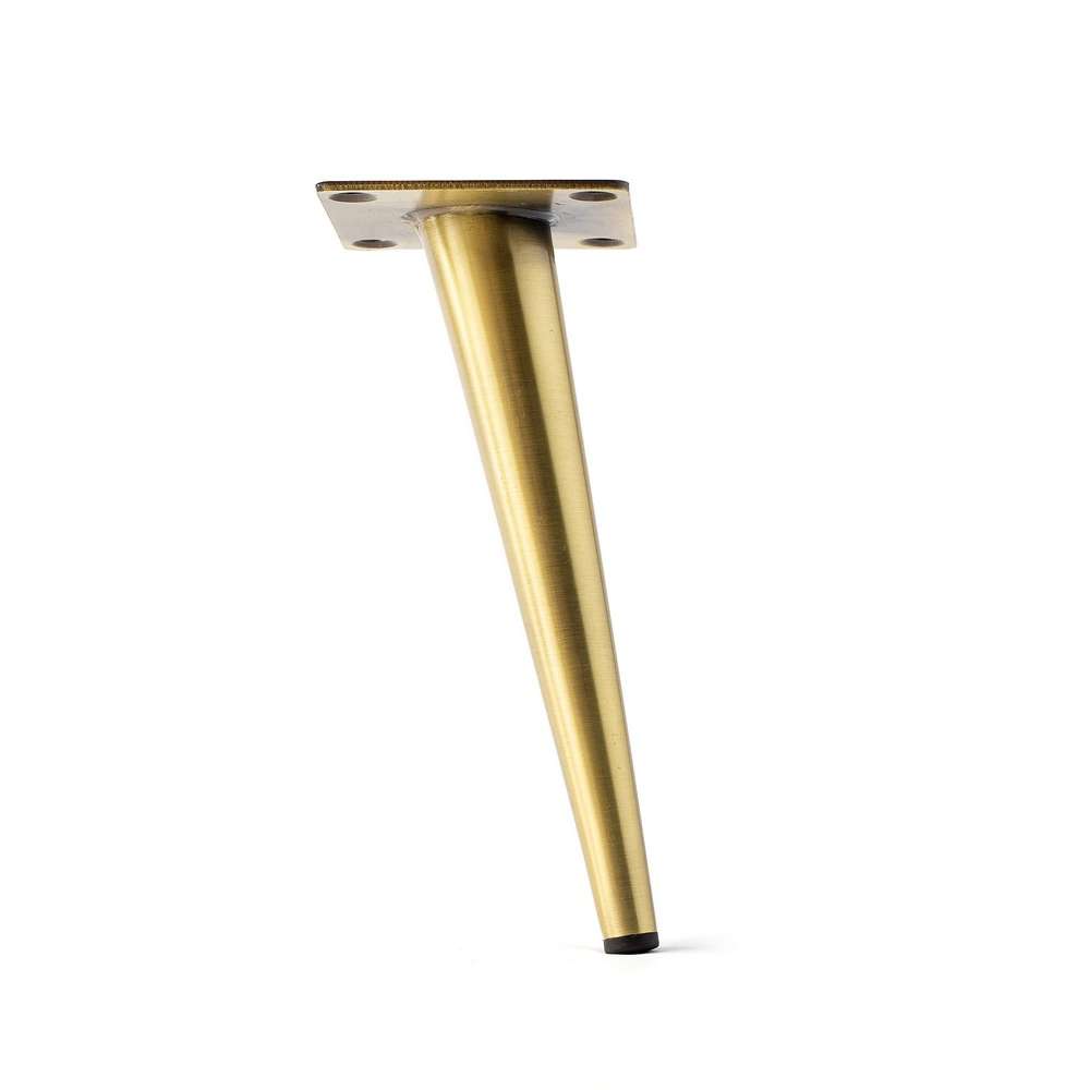 Tube de métal de bricolage Golden cône 100mm-300mm Fer Boulonnerie de support de décoration conique Laiton doré meubles en acier pieds jambes Cabinet métal chromé canapé