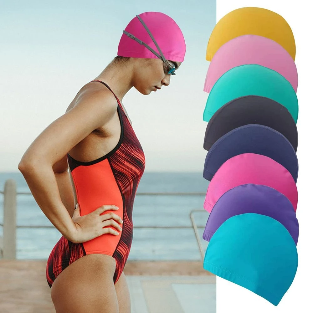 1PC Swimming Cap Men/Women Diving Long Hair Sports Swim Pool Bathing Hat Elastic Sports Accessory