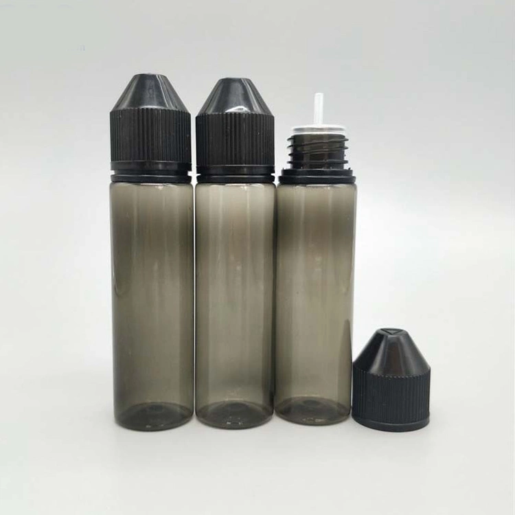 60ml Clear Black 2oz Pet Electronic Cigarette Liquid Oil Bottles