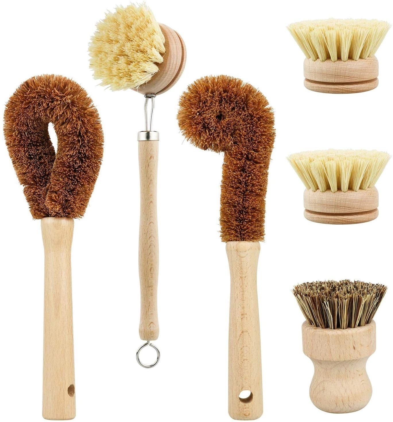 Wood Bamboo Handle Kitchen Cleaning Brushes for Pot Pan Long Bottles Washing Brush