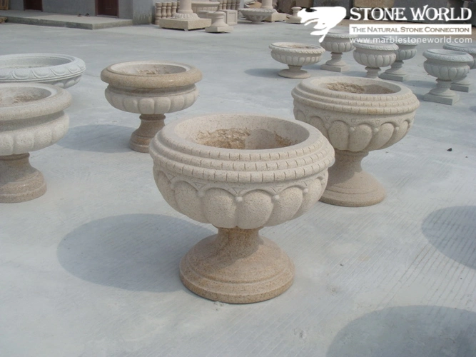 Natural Granite Stone Flower Vase/Pot for Garden Decoration (LAP02)