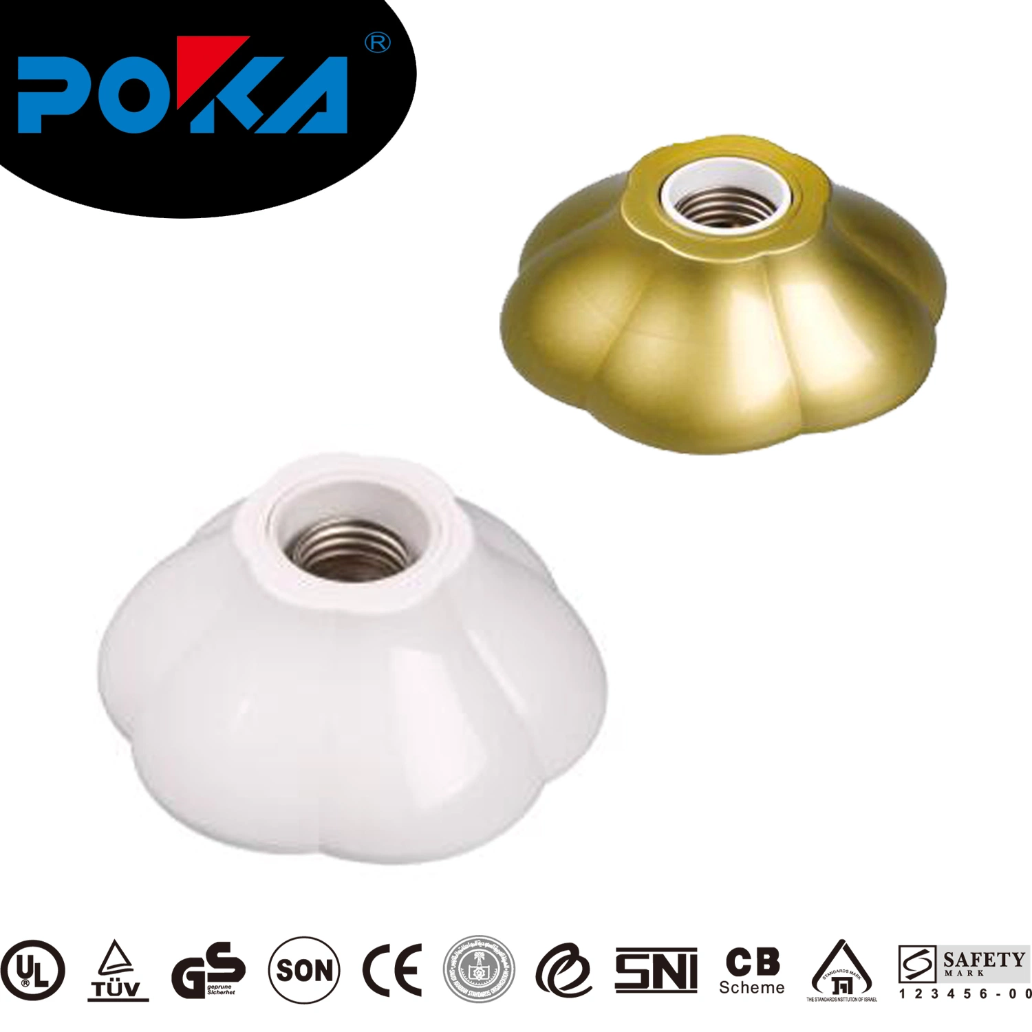 Base de plástico de portalámparas Golden Color E27 para bombilla LED E26/E27