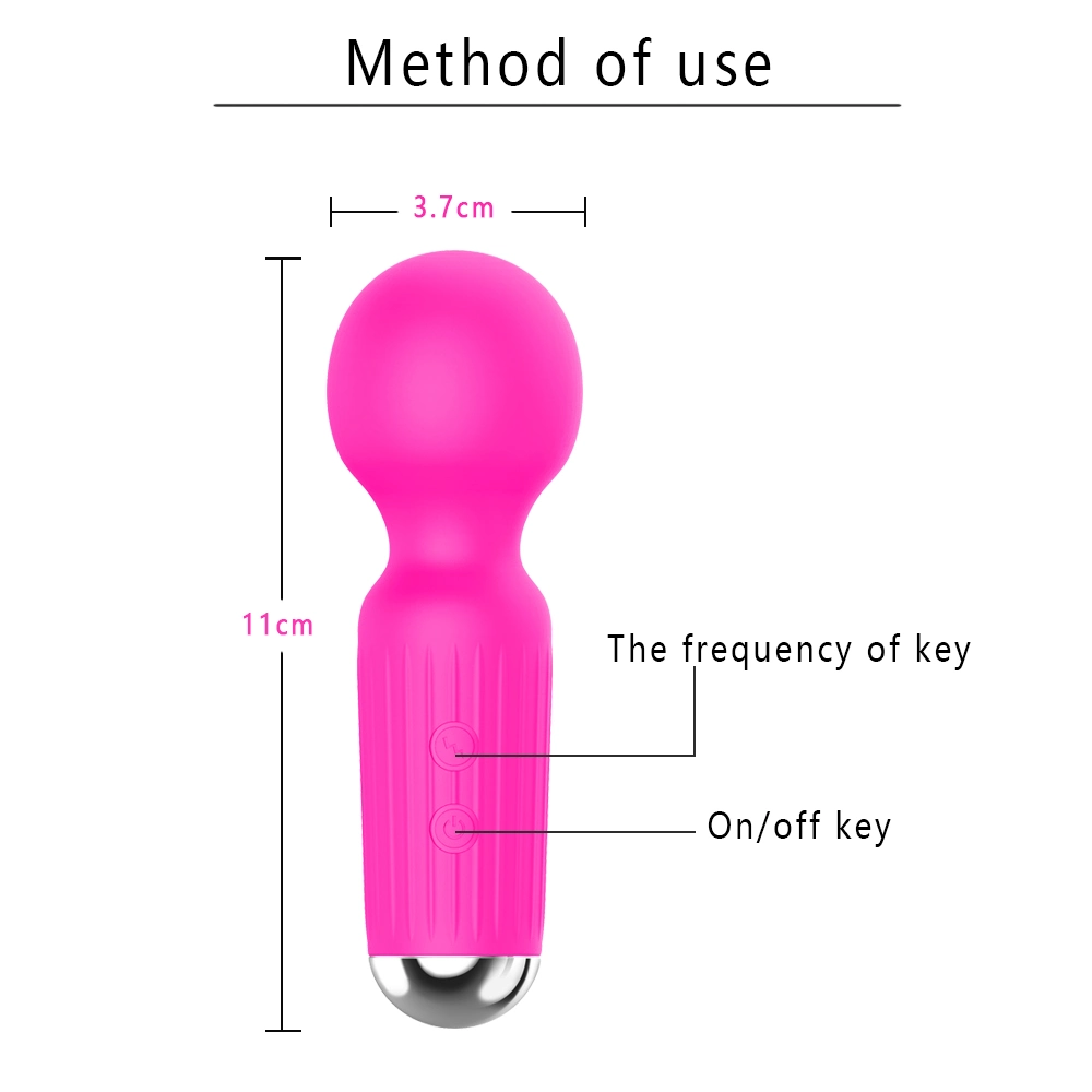 Disco vibratório USB recarregável Wand Muti-Speed em silicone AV Rod Stick Big Cabeça USB vibratória recarregável Wand for Women