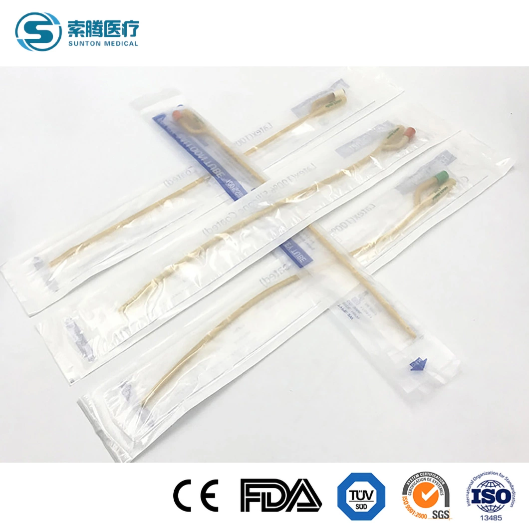 Sunton China Medical Disposable 1 Way 2 Way 3 Way Urinary Catheter Latex Foley Catheter Suppliers High-Quality Pediatric or Adult Male External Condom Catheter