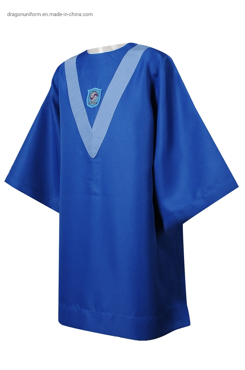 Hot Sell Blue Custom Bachelor Master Gown with Graduation Cap Origin Manufactory