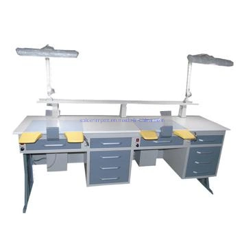 2.15m Long Dental Lab Table Work Bench for Two Technicans with Air Guns and Suctions