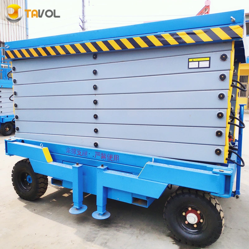 China Tavol Brand High quality/High cost performance 11m 300kg Mobile Scissor Lift Platform on Sale