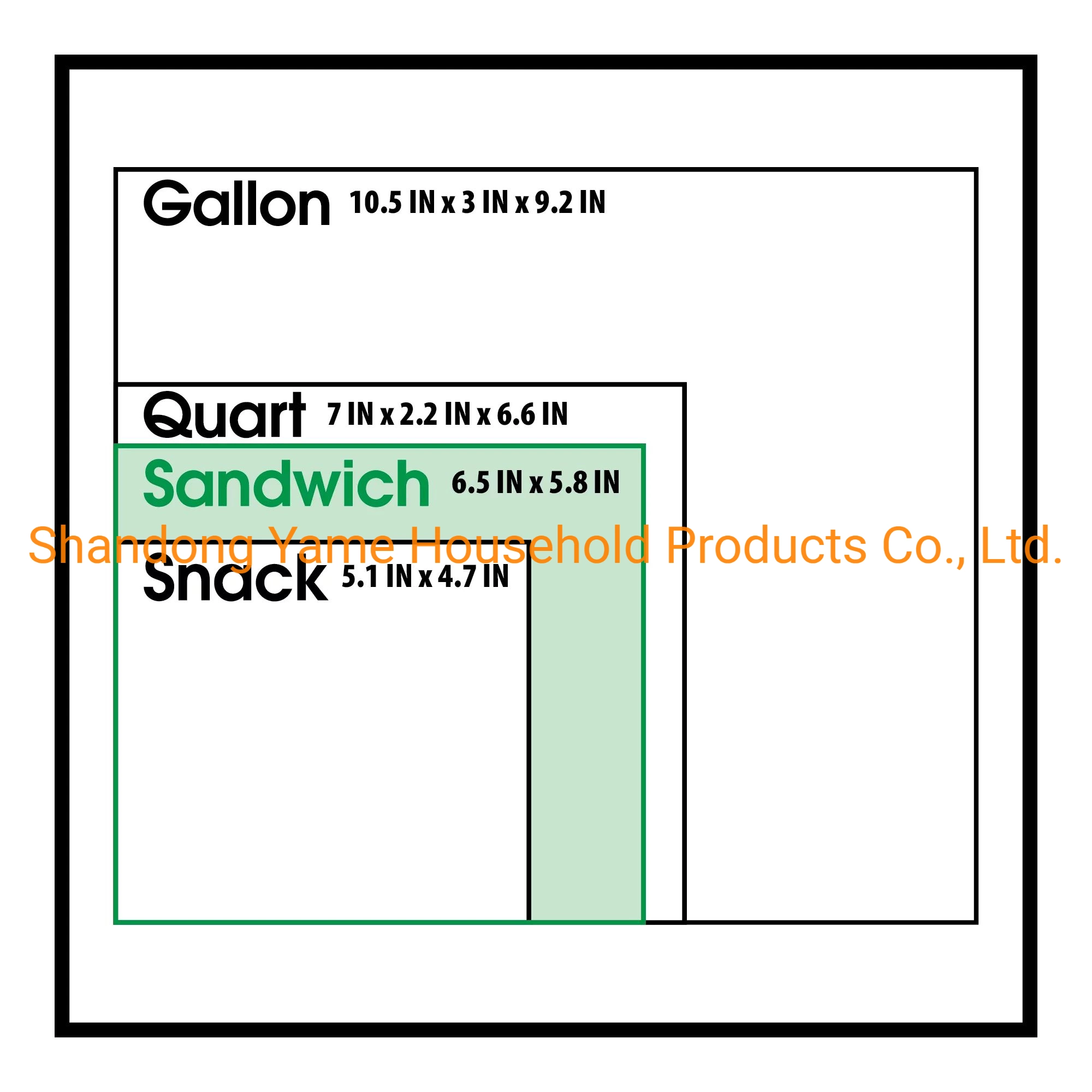 Les emballages alimentaires en plastique de la FDA sac Ziplock Food Storage Bag sac à congélation Snack sac sac à sandwich