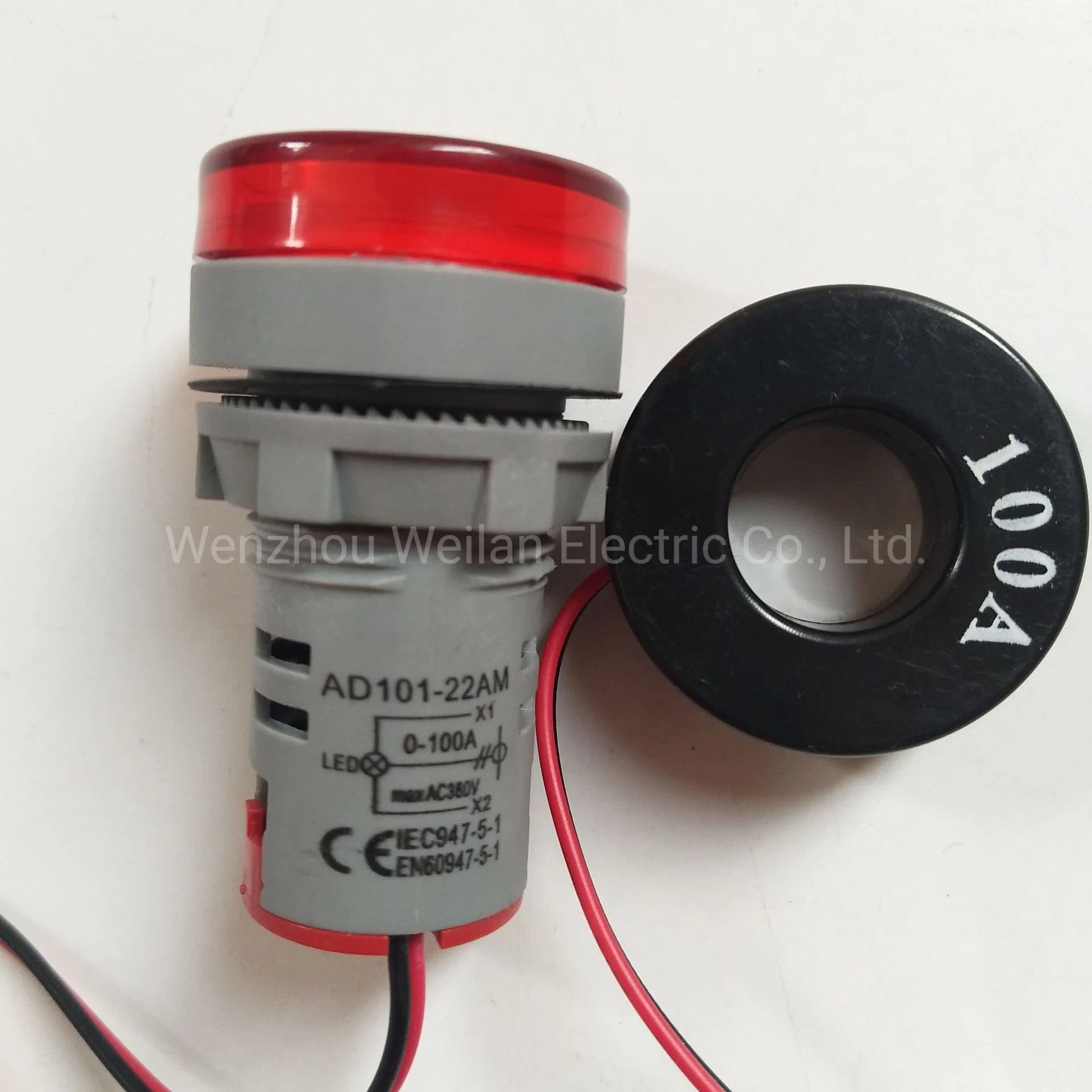 Round 22mm AC Color Single LED Indicator Digital 0-100A AMP Meter