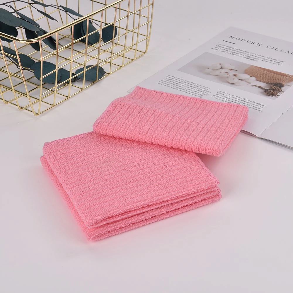 Strips Design Microfiber with Poly Mesh Kitchen Dish Cleaning Cloth