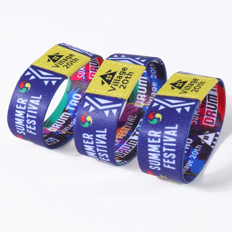 Custom Polyester Halloween RFID Elastic Wrist Band Festival Bracelets Elastic Wristbands