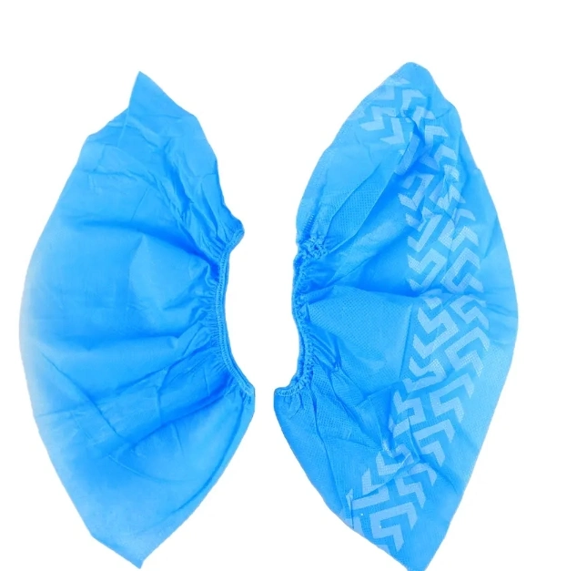 Cubierta de zapatos de PE no tejida plástico Azul Sala limpia desechable médica Cubierta de zapata