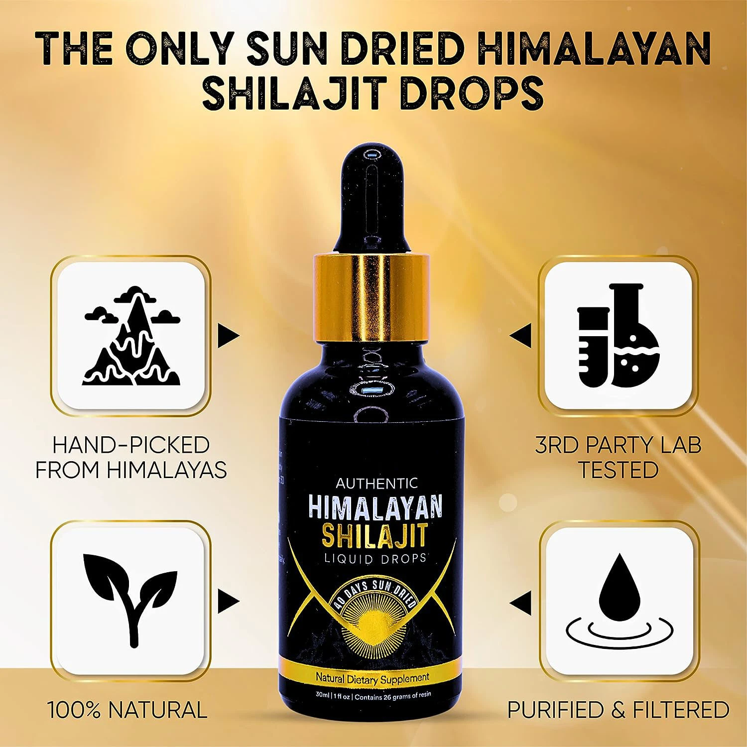 Private Label Himalayan Shilajit Mineral Drops Herbal Trace Mineral Supplements