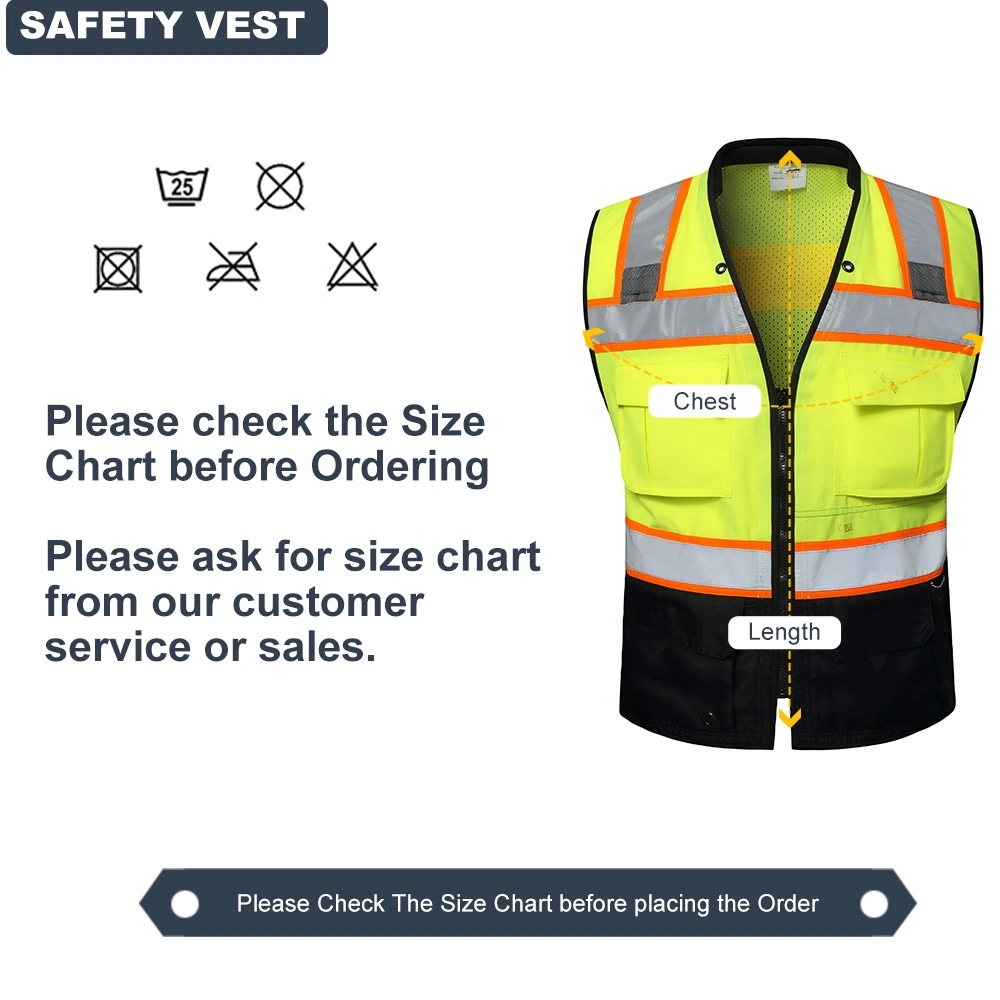 Safety Class 2 Surveyors Yellow Hi Vis Vest Reflective ANSI Two Tone Security Running Hi Vis Vest