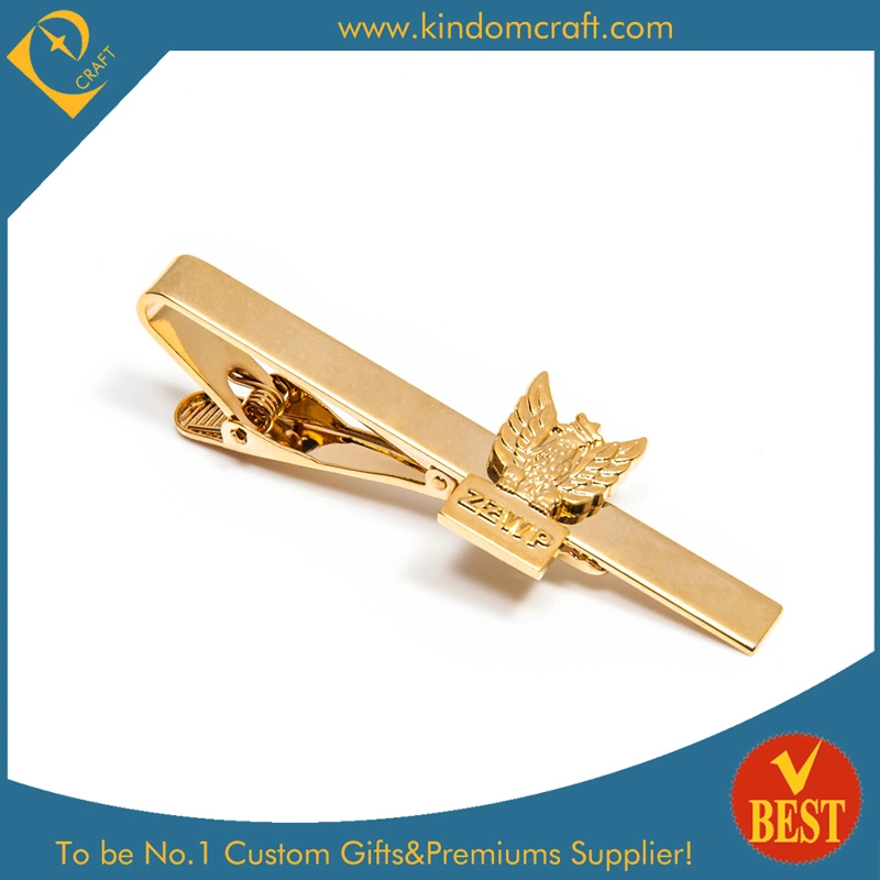 High quality/High cost performance Men's Printed Gold Plating Tie Bars with Gift Box