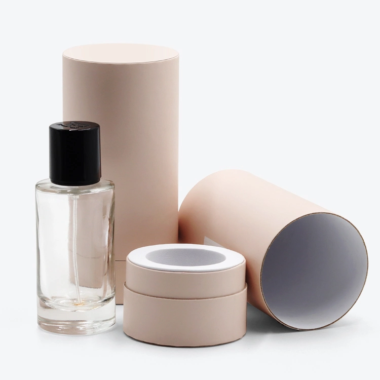 Firstsail Custom Skin Care Lotion Make-Up Parfüm Glas Pink Paper Tube Verpackung Kosmetische Flasche Geschenk Runde Box