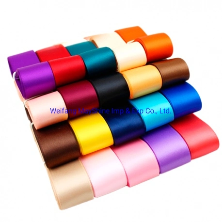 1 Inch 2 Inch Satin Ribbon Wholesale/Supplier, Solid Color Single Face Woven Edged Satin Ribbon