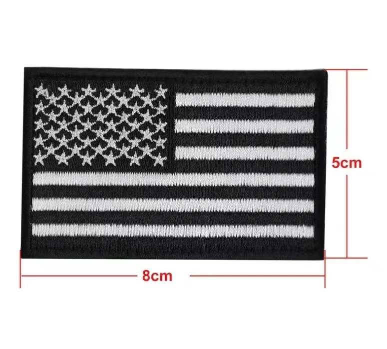 Custom Various Country Flag Design Velcro Backing Woven Embroidery Patches for Clothing