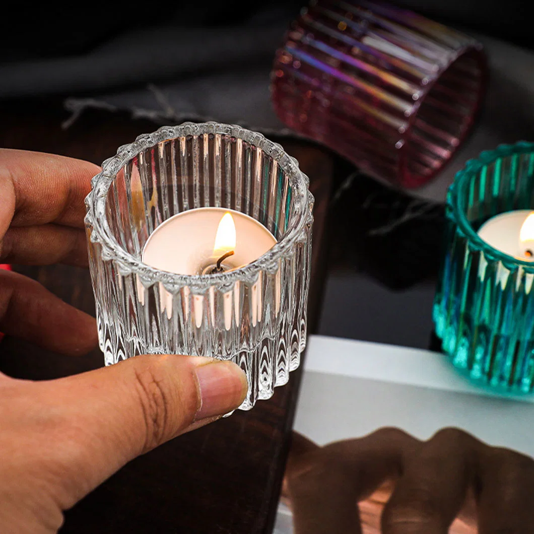 Modern Simple Glass Candle Holder Romantic Candlelight Dinner Props Aromatherapy Candle Cup Festive Atmosphere Decoration Small