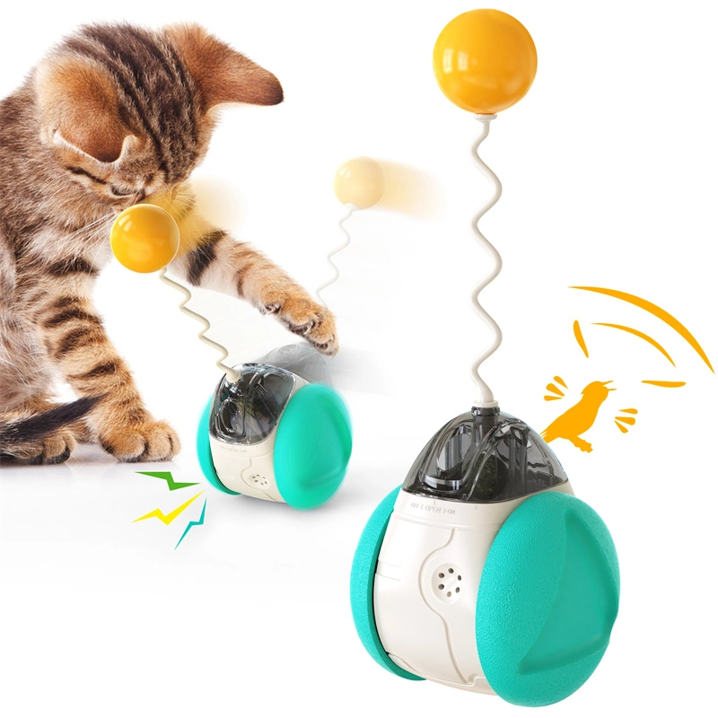 Brinquedo Interativo de Quebra-Cabeça de Perseguição de Gato Equilibrado com Balanço Automático de Som de Pássaro Elétrico no Atacado