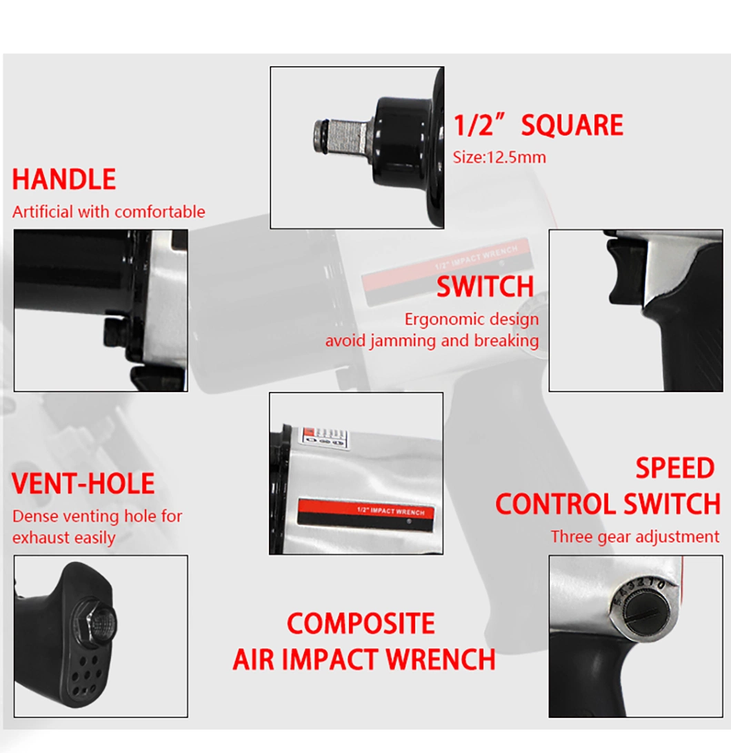 Obbl Car Repair Air Tools 680n. M High Torque Pneumatischer 1/2 Zoll Auto Schlagschrauber