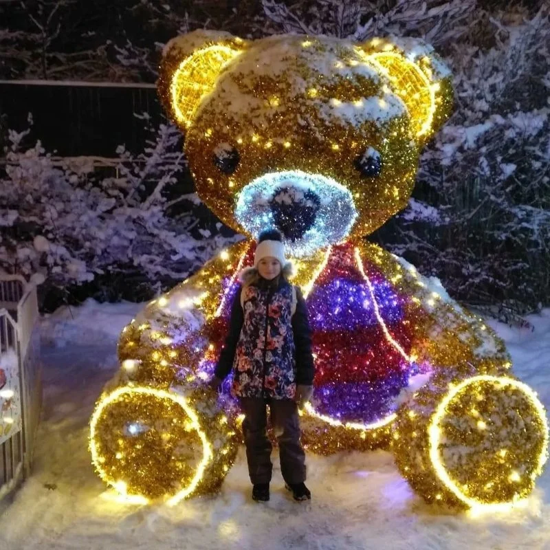 Teddybär Motiv Lichter Polar Tier LED Beleuchtung Weihnachtsmann Weihnachtsdekoration