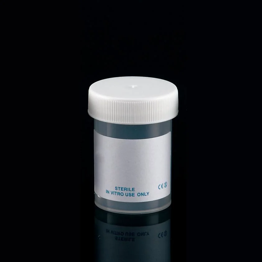 Ce Marked PP 60ml Universal Specimen Containers with Screw Cap and Plain Label