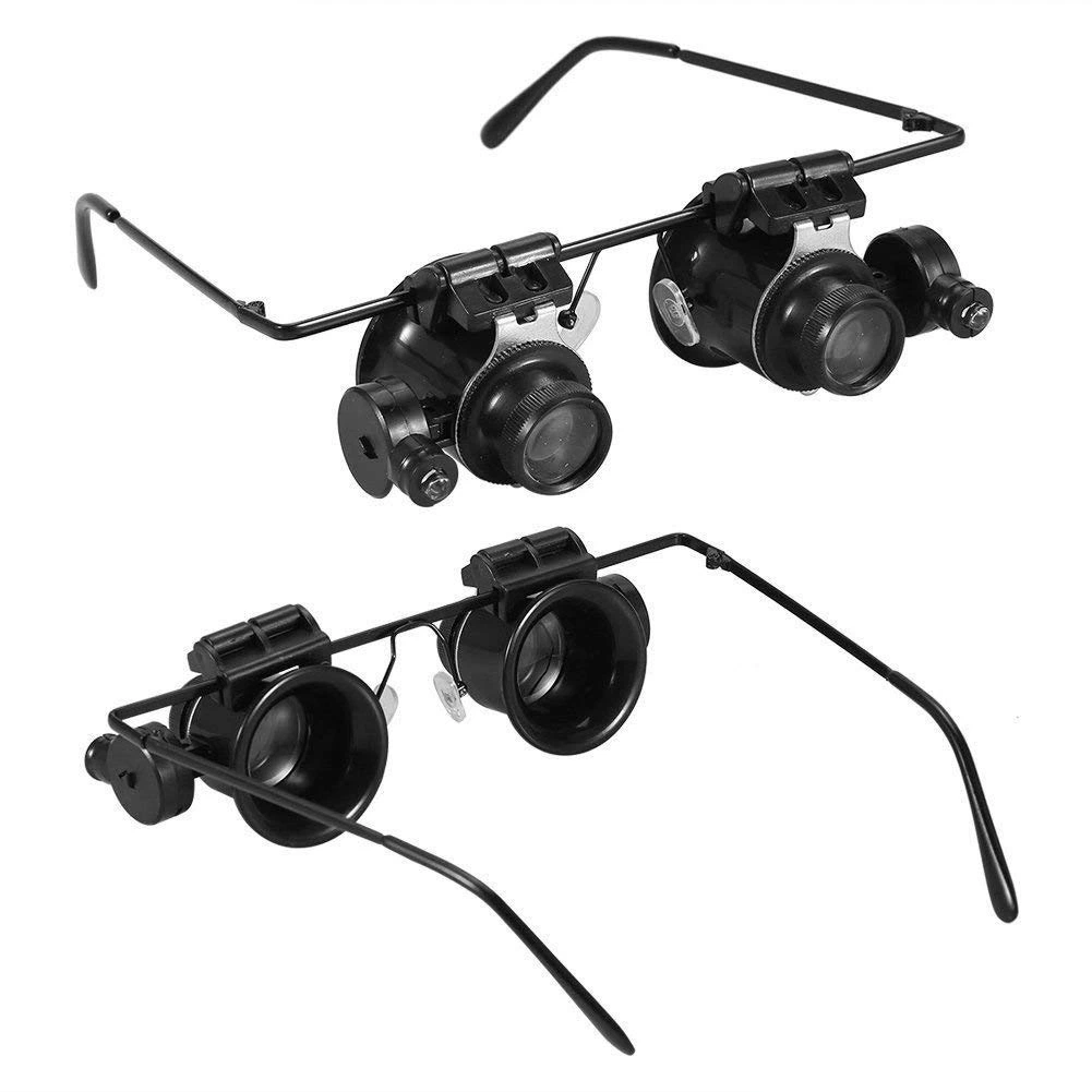 Professional con lupa 20X Eye Magnifier gafas simple/doble lente lupa