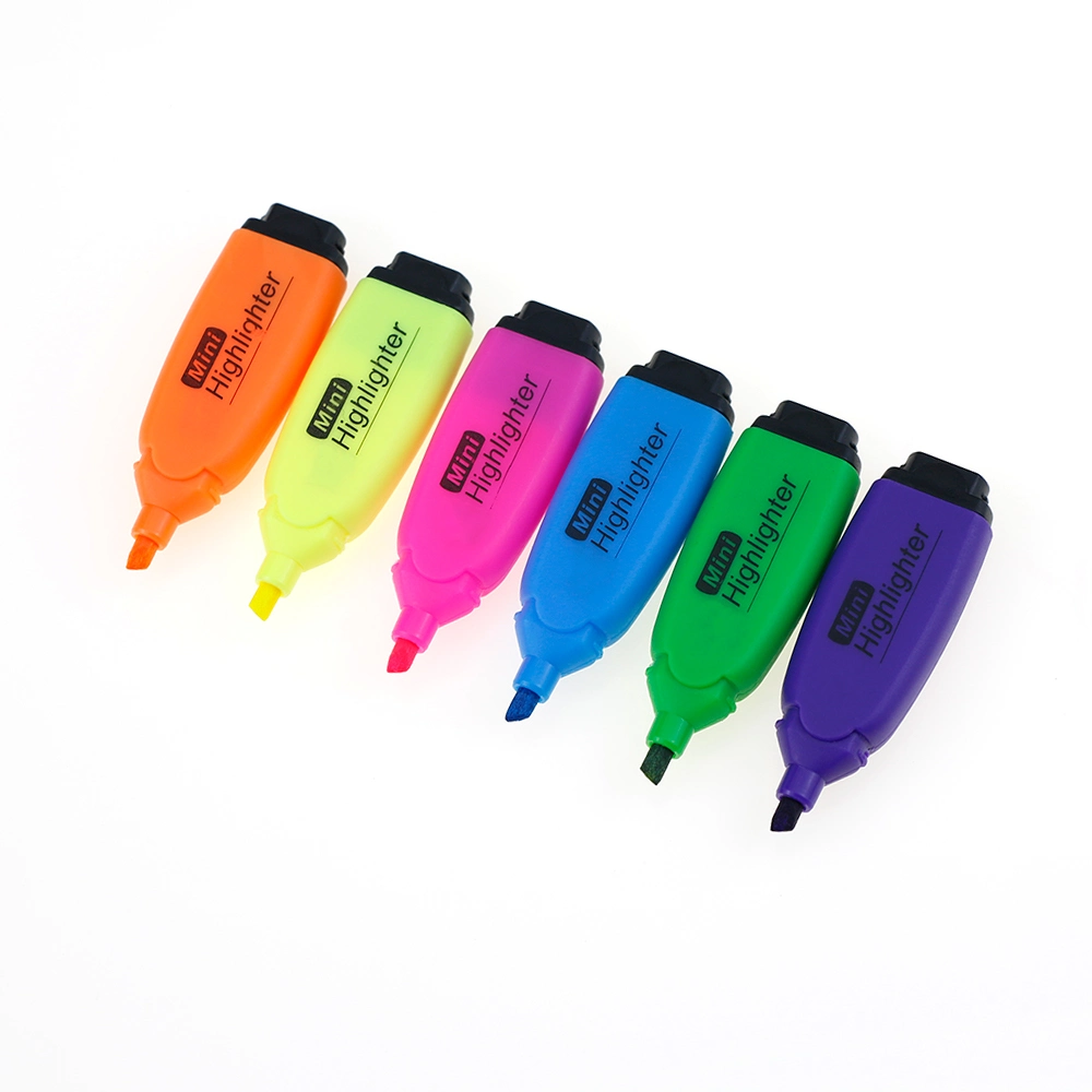 Promotional Colored Stationery Highlighter Liquid Mini Highlighter Pen Markers Supplier