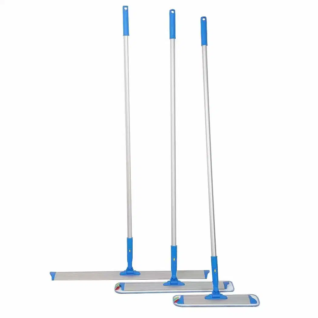 Quick-Connect Flat Mop 40/60/90cm Microfiber 1.4m Aluminum Stainless Steel Handle