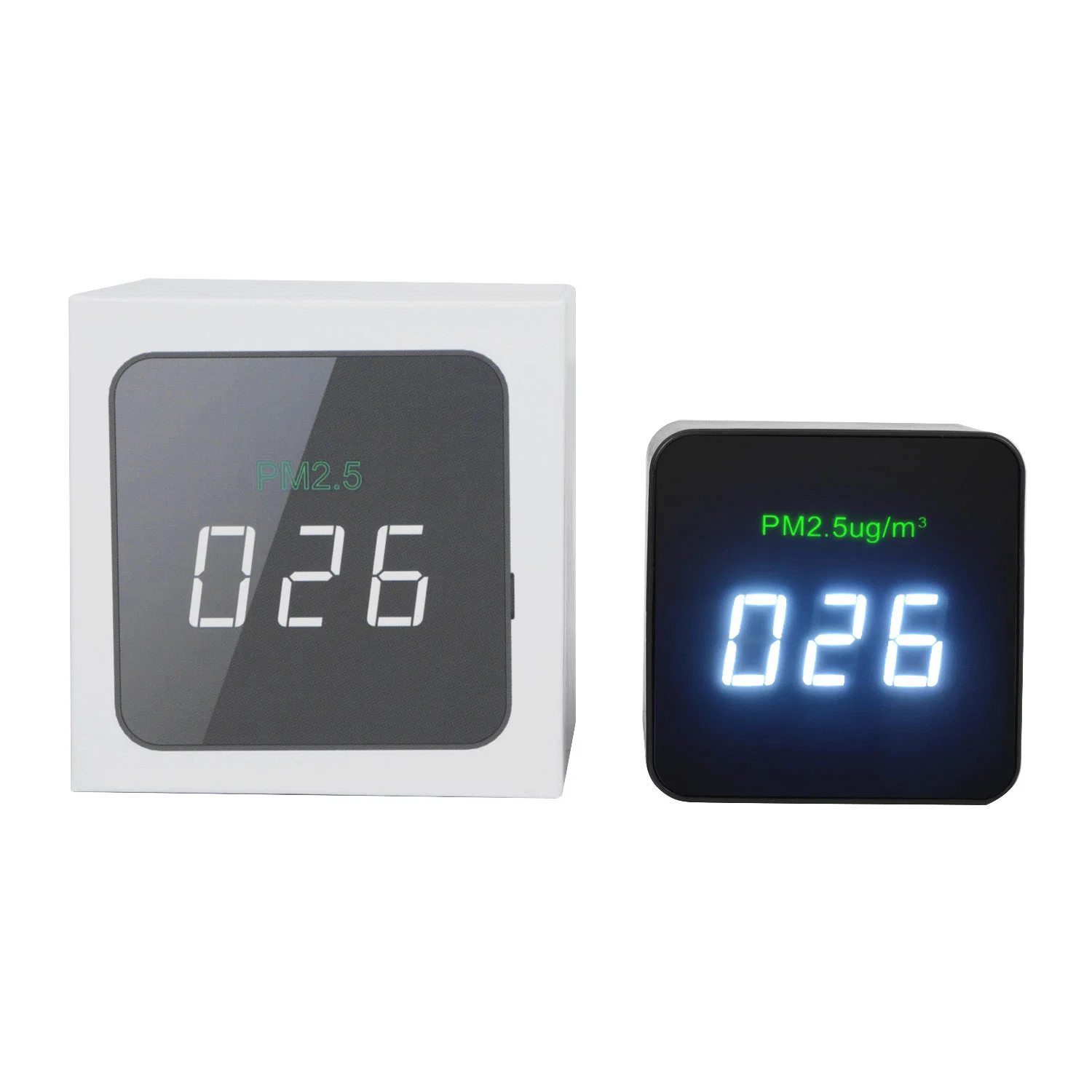 Indoor Real Time Meter Rechargeable Lithium Battery Portable Cube Design Pm2.5 Detector Air Quality Monitor Smog Smoke