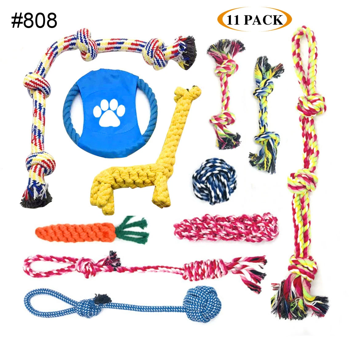 Factory Direct Cheap Durable Cotton Rope Dog Toys 10 Pack Gift Set Free Assortment Pet Chew Dog Toy