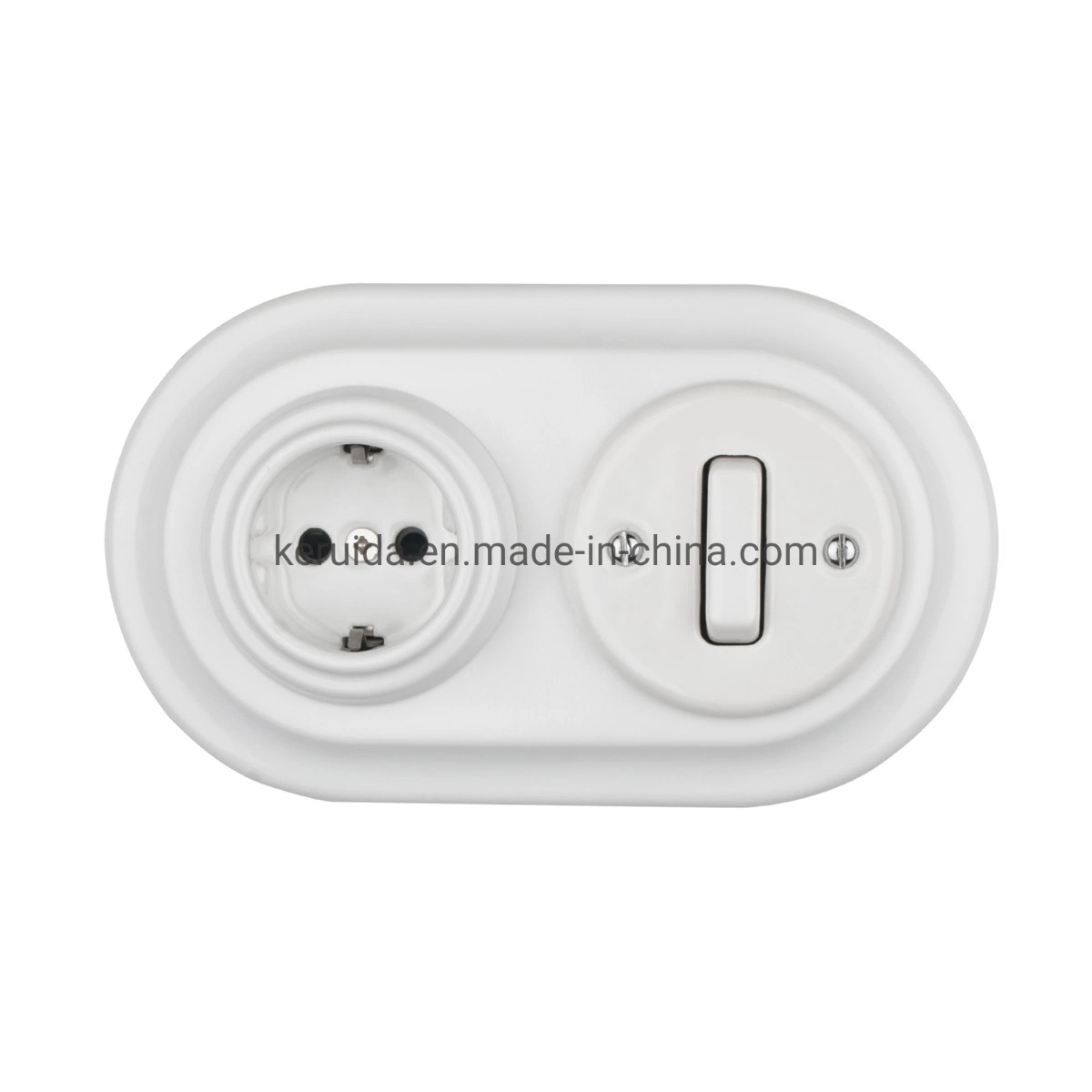 Hot Sale Flush Mounted Porcelain EU Standard Socket Ceramic Vintage Wall Socket