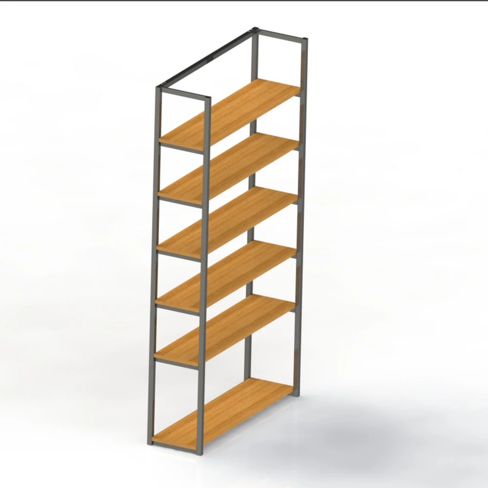 Mehrschichtige Funktion Holzregal Metallrahmen Lagerung Display Rack Möbel