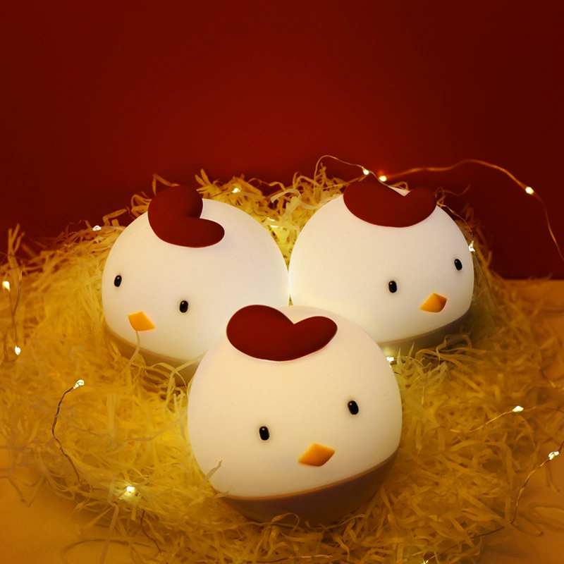 Round Chicken Remote Control Silicone Night Light Other Indoor Lighting