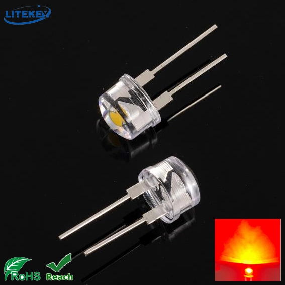 High Power LED 0.75W Warm White 8mm Straw Hat LED with RoHS