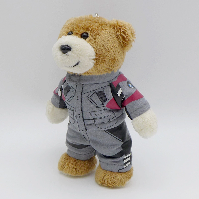 Commerce de gros uniforme personnalisé 12cm mignon farci animal en peluche Peluche ours de trousseau