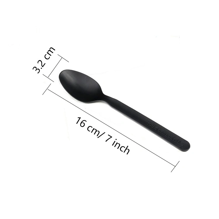 Chinese 7 Inch Knife Fork Cutlery PLA Eco Friendly Coffee Spoon