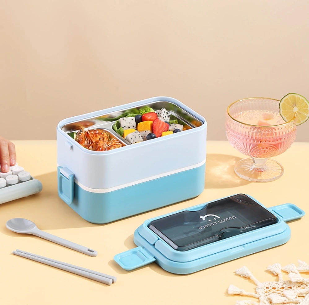 Custom Portable Handle Lunch Box Kids Steel 2 3 Layer Compartment Lunch Box