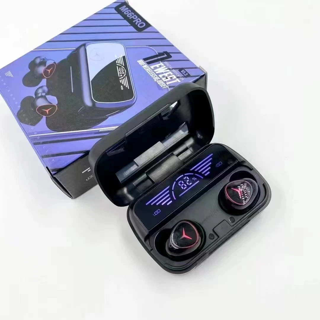 Mini Wireless Earbuds Bluetooth in Ear Light-Weight Headphones Built-in Microphone Waterproof Immersive Premium Sound Long Distance Connection Headset M66PRO