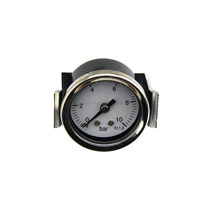 Black Case with U-Clamp Air Pressure Gauge 10bar Kl1.6