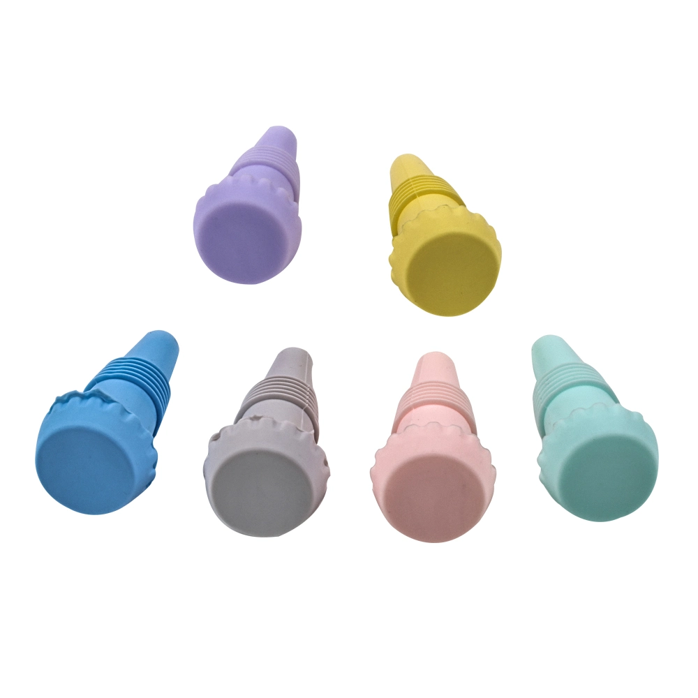 Keep The Wine Fresh Assorted Color Reusable Silicone Wine Stoppers