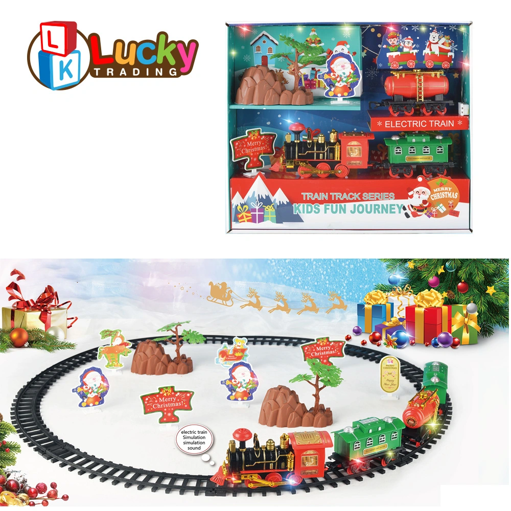 Классический рождественский поезд с освещением и звуками Железнодорожные дорожки Наборы