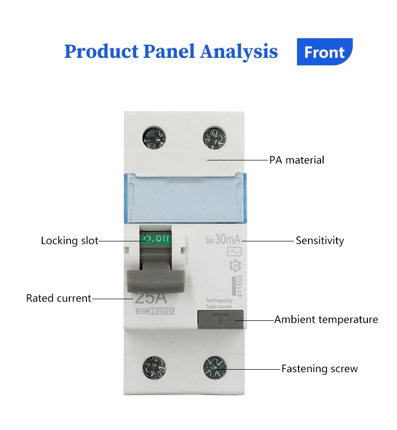 Dx3 AC Residual Breakers ELCB Circuit Breakers RCCB 40A63A 2p4p 30mA 300mA Earth Leakage