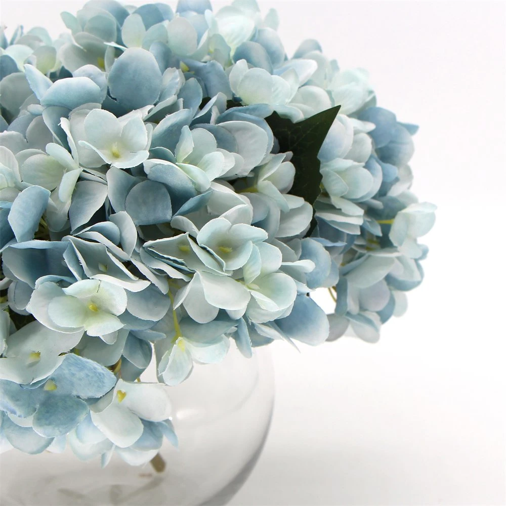 Precio barato falso Artificial Hydrangea Flor con Cristal de 45cm para interiores, decoración escritorio jarrón