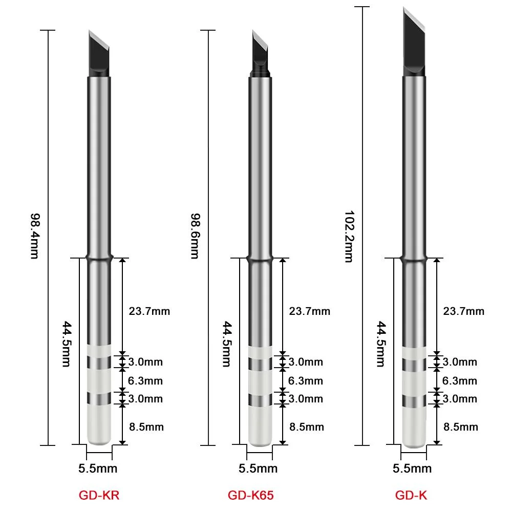 Gvda B2 Bc3 Bc2 Ils K65 D24 Bl K Electric Soldering Iron Tips for Gd300 DIY Replacement Solder Head Soldering Iron Sting