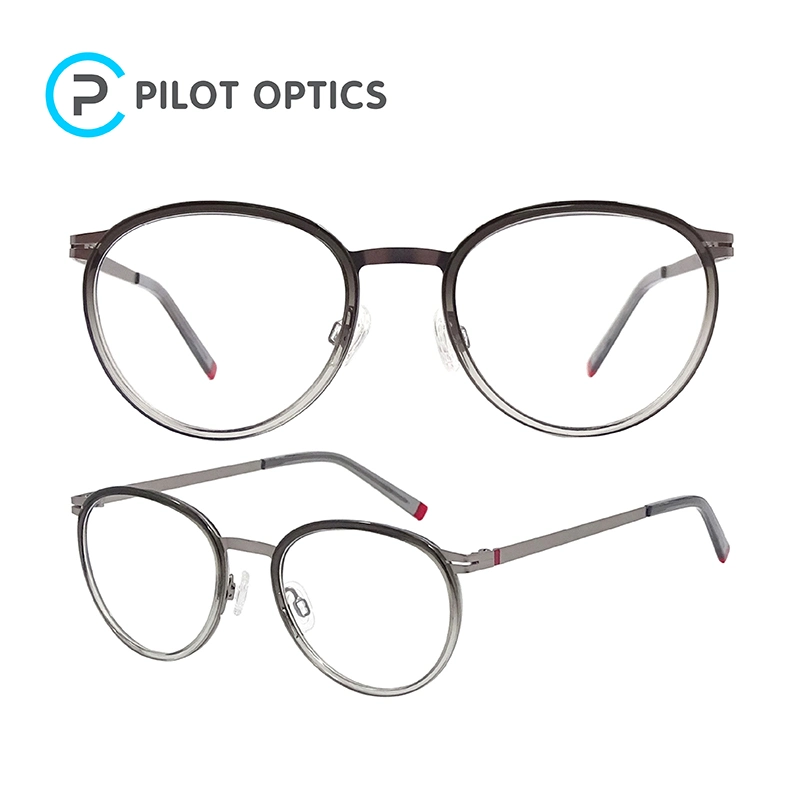 New Style Custom Retro Women and Man Mixed Metal Acetate Optical Frames