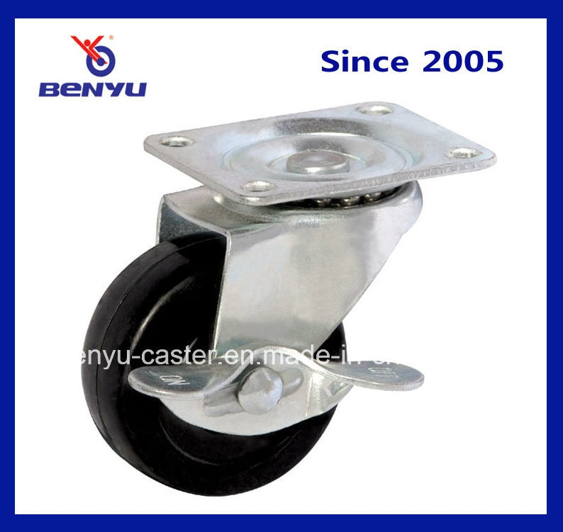 Light Duty Casters with Threaded Stems and Side Brakes