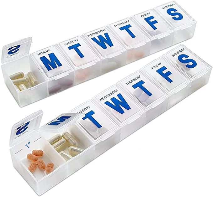 Professional OEM/ODM Factory 7 Days Pill Storage Cases Portable Pills Organizer Transparent Pill Box